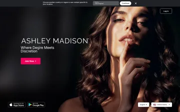 Skärmbild av Ashley Madison-webbplatsen