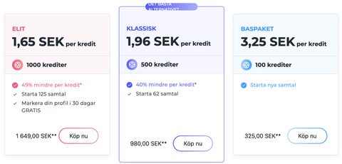 Skärmdump av priserna hos Ashley Madison