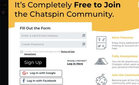 Chatspin Registrering