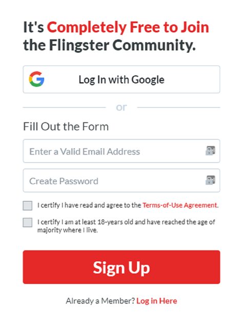 Flingster Registrering