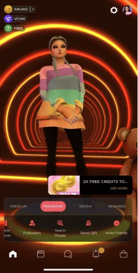 Skärmbild av Imvu-webbplatsen