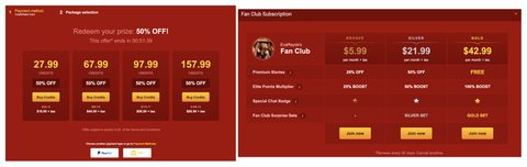 Skärmdump av priserna hos LiveJasmin