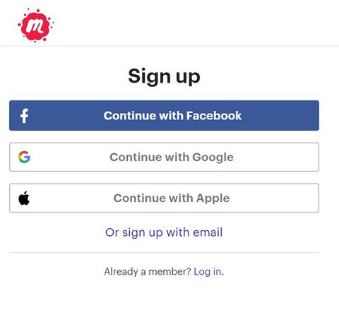 Meetup Registrering