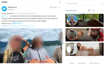 Skärmbild av OnlyFans-webbplatsen