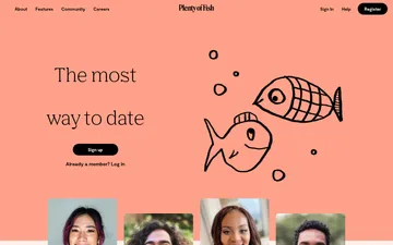 Skärmbild av Plenty of Fish-webbplatsen