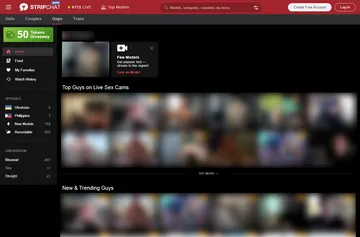 Skärmbild av Stripchat-webbplatsen