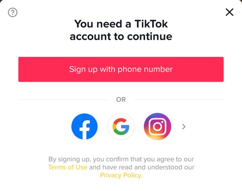 tiktok registrering
