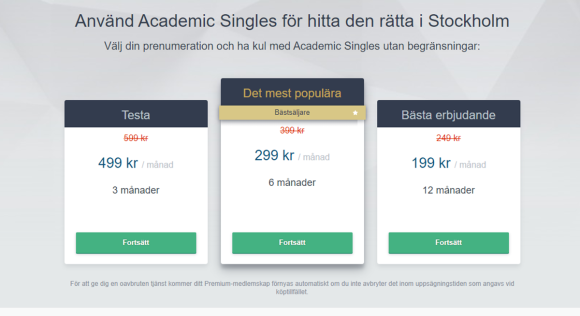 Academic Singles Priser