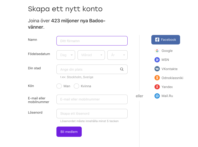 Badoo kontakt Badoo account